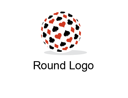 Globe with card suits vector