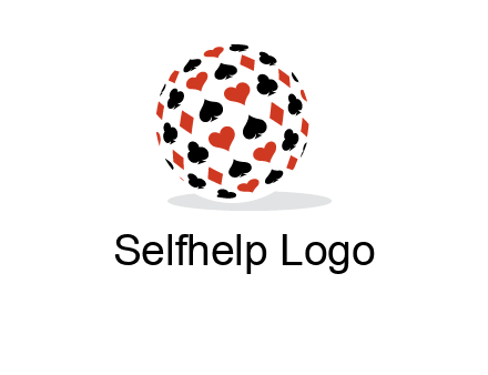Globe with card suits vector