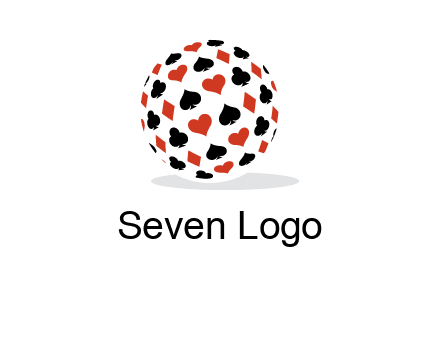Globe with card suits vector