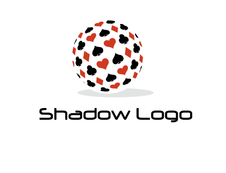 Globe with card suits vector