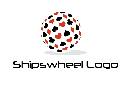 Globe with card suits vector