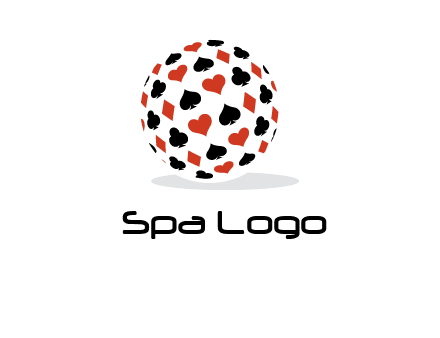 Globe with card suits vector