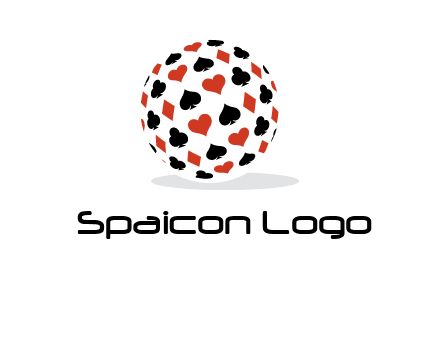 Globe with card suits vector