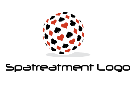 Globe with card suits vector