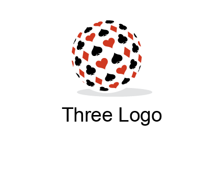 Globe with card suits vector