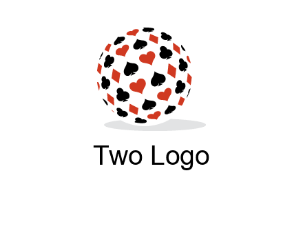 Globe with card suits vector