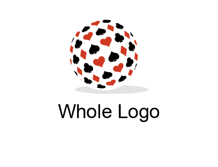 Globe with card suits vector
