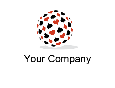 Globe with card suits vector