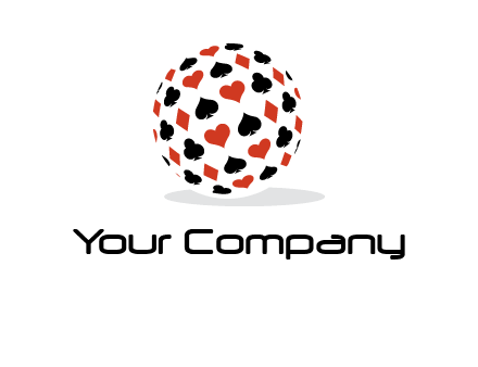 Globe with card suits vector