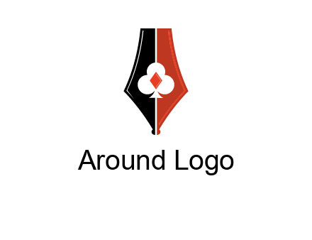 playing card symbols inside pen icon