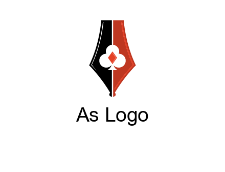 playing card symbols inside pen icon