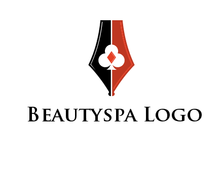 playing card symbols inside pen icon