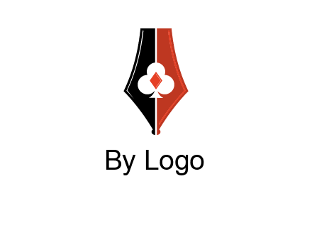 playing card symbols inside pen icon