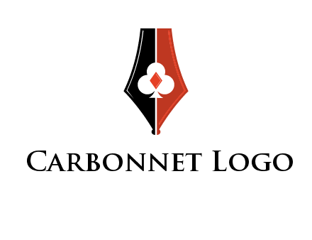 playing card symbols inside pen icon