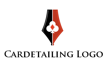 playing card symbols inside pen icon