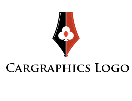 playing card symbols inside pen icon