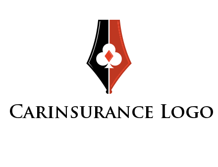 playing card symbols inside pen icon