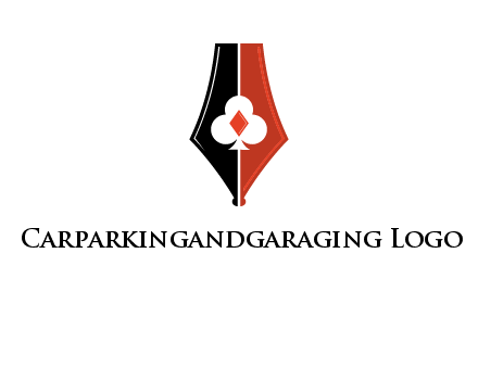 playing card symbols inside pen icon