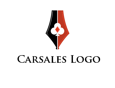playing card symbols inside pen icon