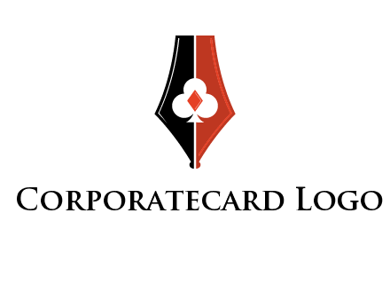 playing card symbols inside pen icon