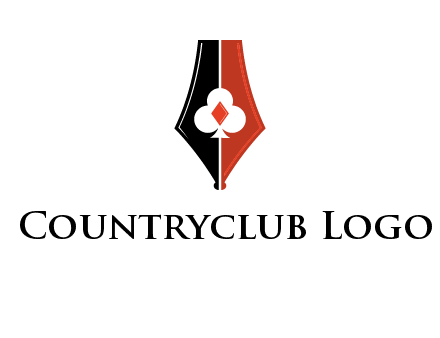 playing card symbols inside pen icon