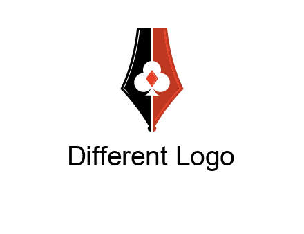 playing card symbols inside pen icon