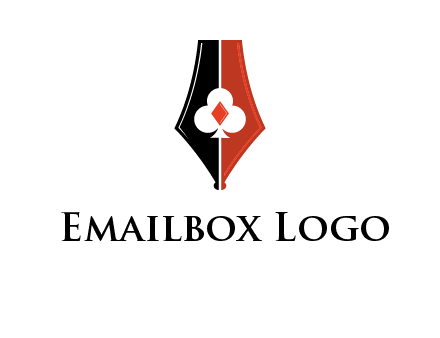 playing card symbols inside pen icon