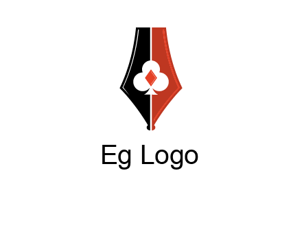 playing card symbols inside pen icon