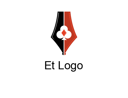 playing card symbols inside pen icon