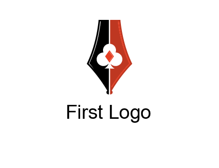 playing card symbols inside pen icon