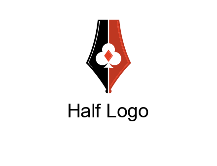 playing card symbols inside pen icon
