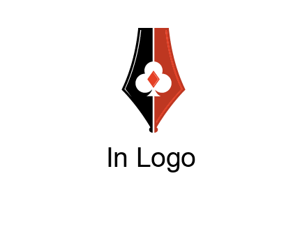 playing card symbols inside pen icon