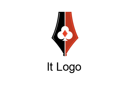 playing card symbols inside pen icon