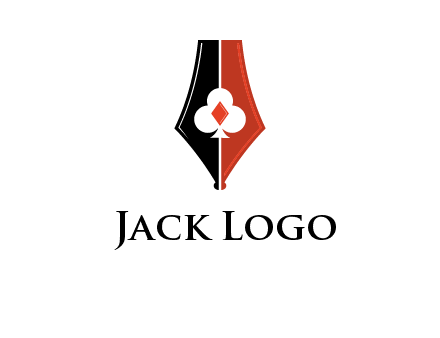 playing card symbols inside pen icon