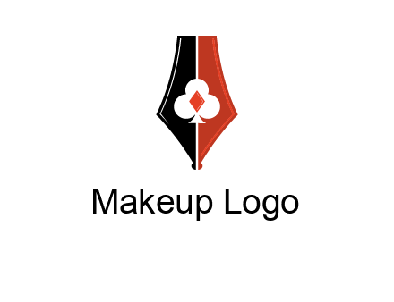 playing card symbols inside pen icon