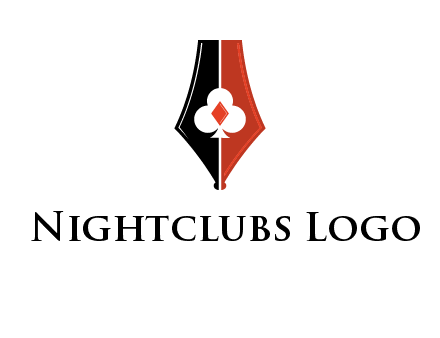 playing card symbols inside pen icon