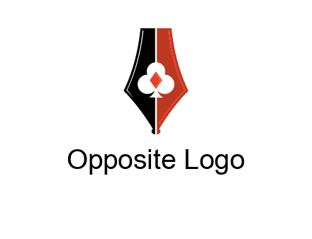 playing card symbols inside pen icon