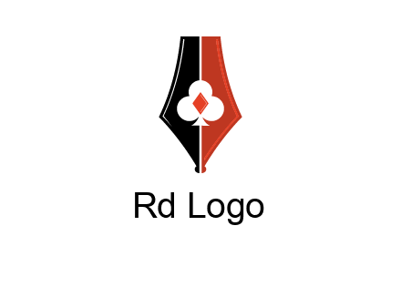 playing card symbols inside pen icon
