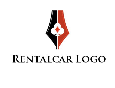 playing card symbols inside pen icon