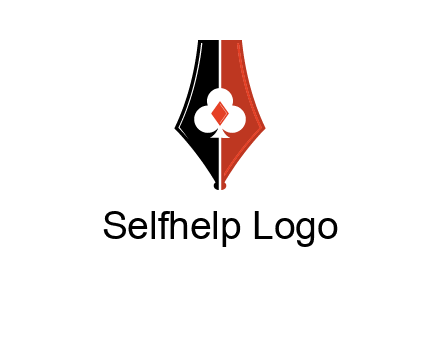 playing card symbols inside pen icon