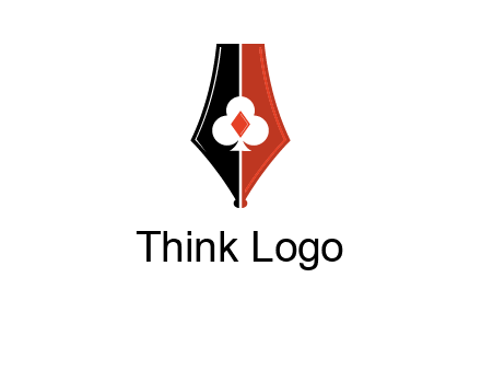 playing card symbols inside pen icon