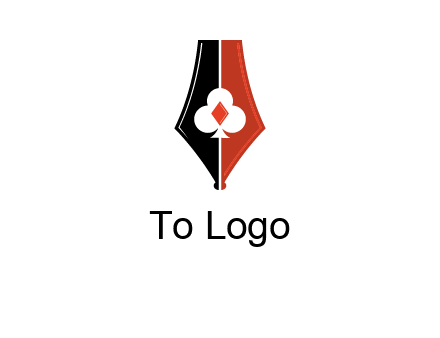 playing card symbols inside pen icon