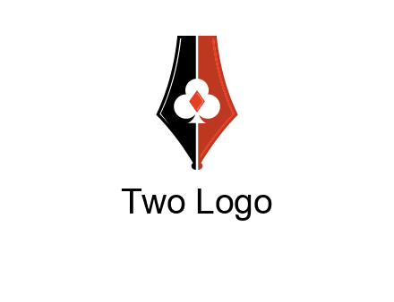 playing card symbols inside pen icon