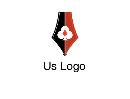 playing card symbols inside pen icon