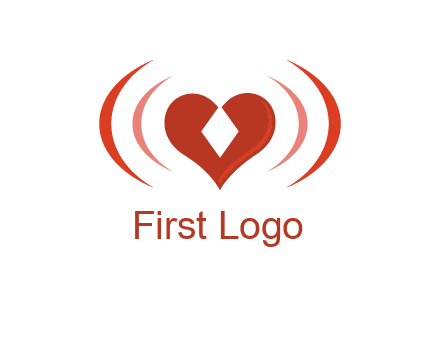 heart and signal logo