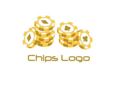 card suits on chips logo