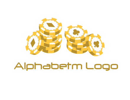 card suits on chips logo