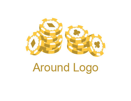card suits on chips logo