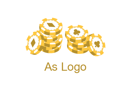 card suits on chips logo