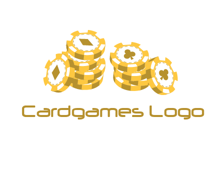 card suits on chips logo